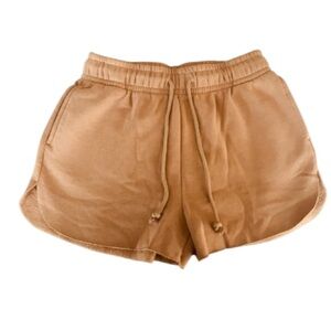 The sweat short camel brown short fleece raw cut drawstring WILD FABLE M. NEW